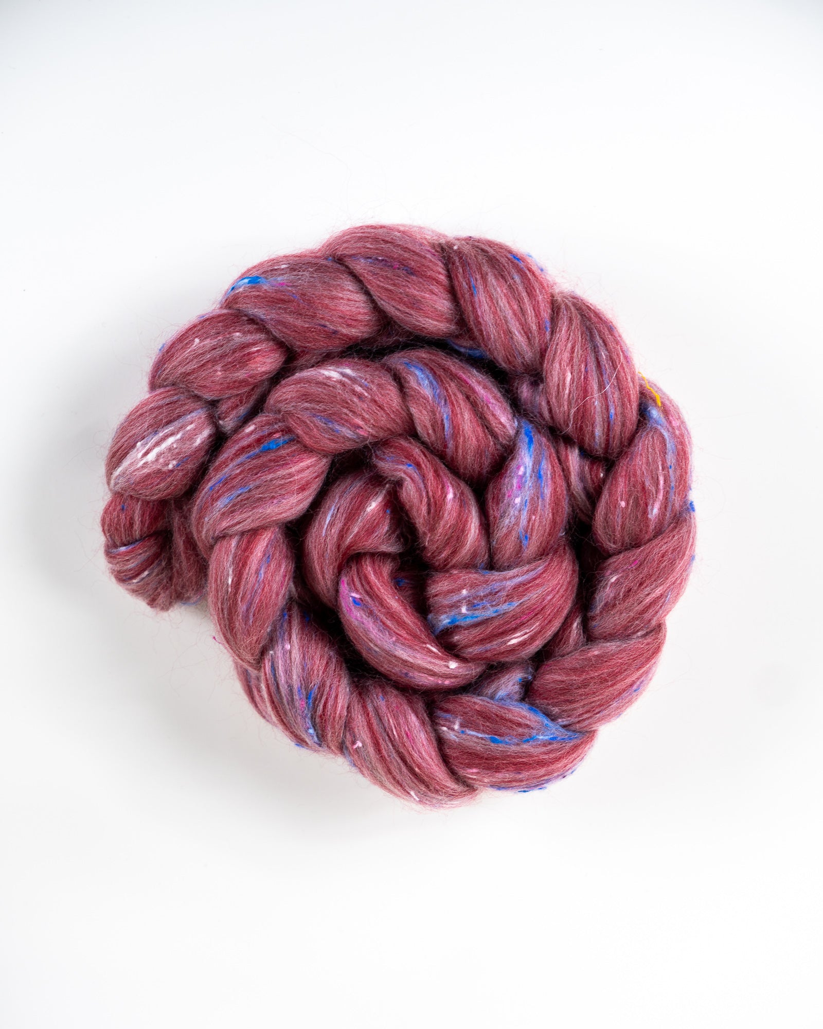 Raspberry Tart - Polwarth/Viscose Nepp - Mill blend combed top fiber