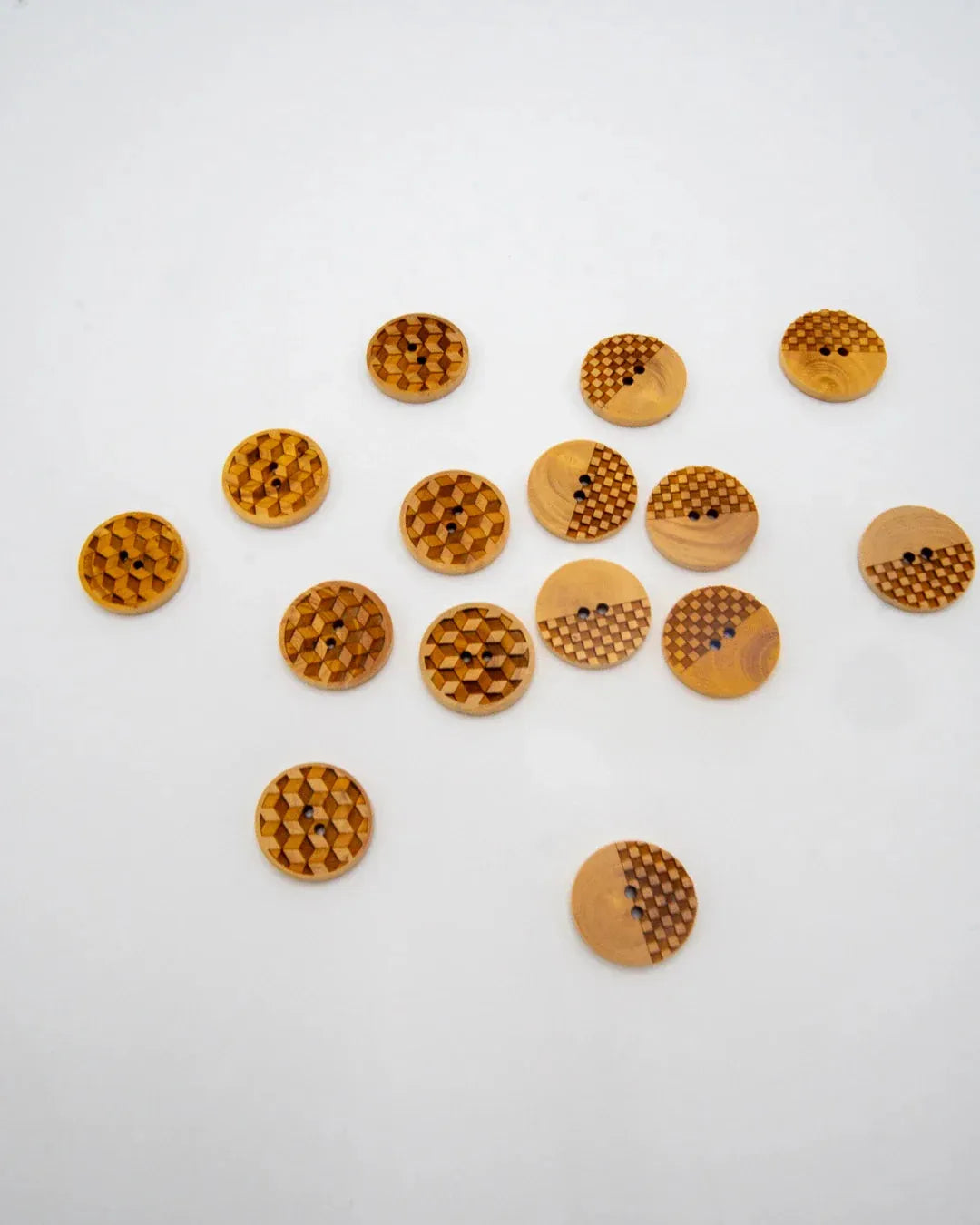 3D Laser Engraved Wood Buttons - 1" / 25mm - Aimee Sher Makes