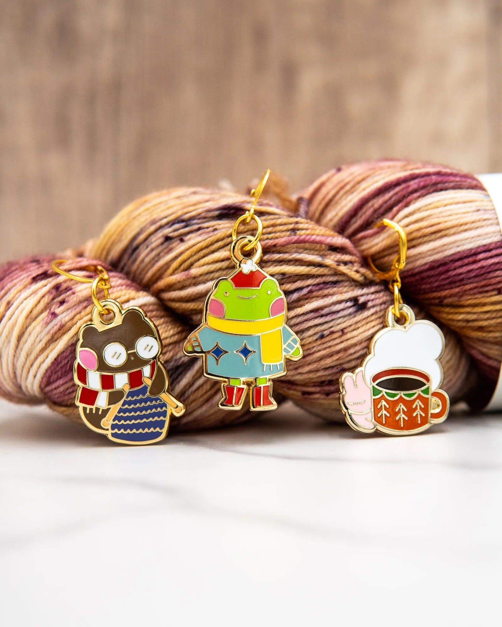 Festive Holiday Critters Removable Stitch Marker Set