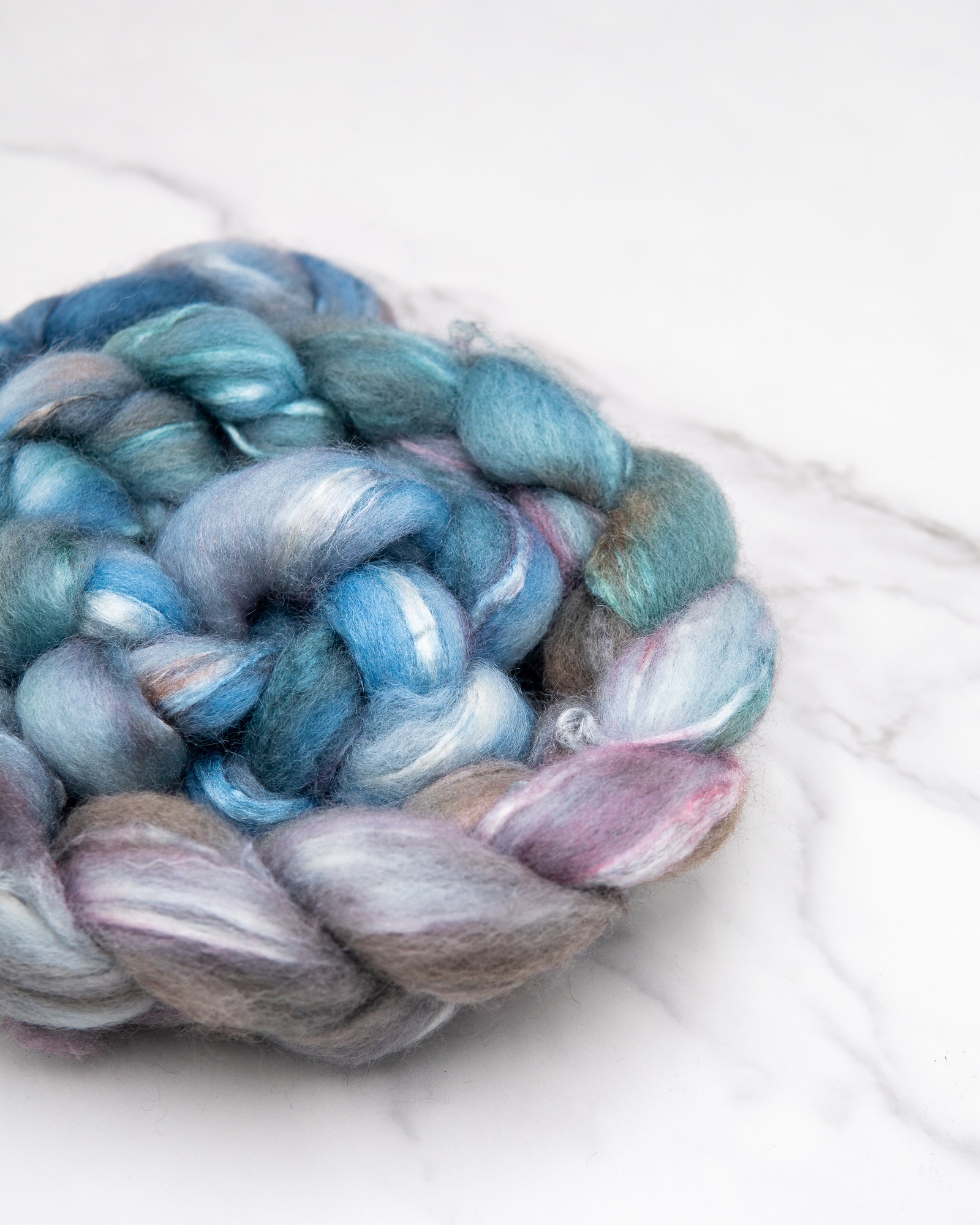 BFL/Tussah Silk Fiber - Hand Dyed Combed Top