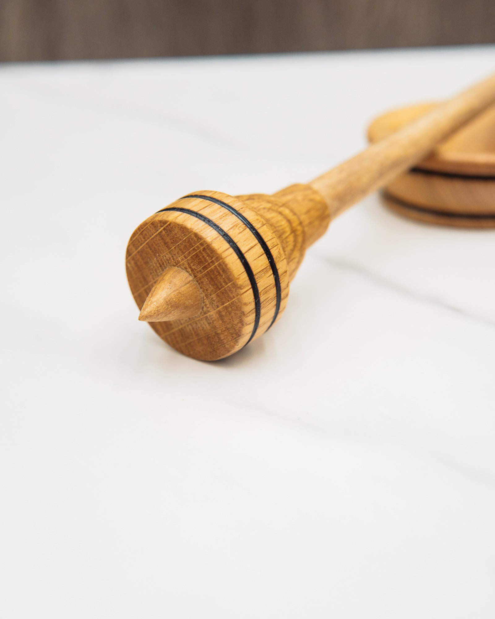 Oak and beech support spindle, with walnut bowl