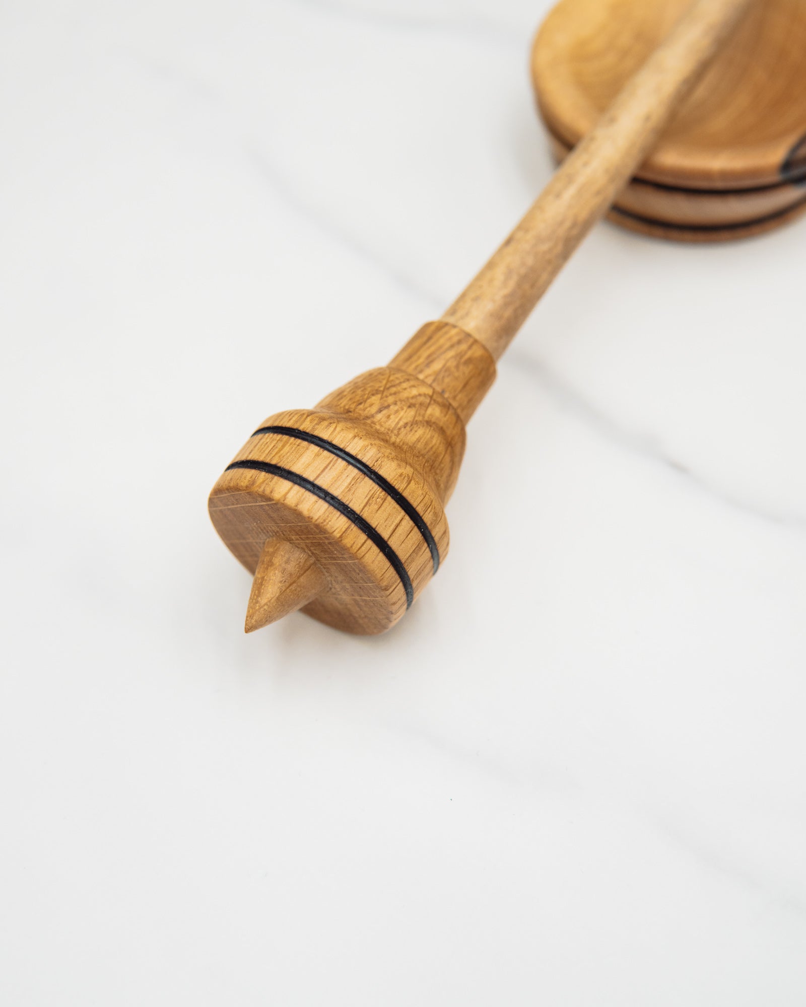 Oak and beech support spindle, with walnut bowl