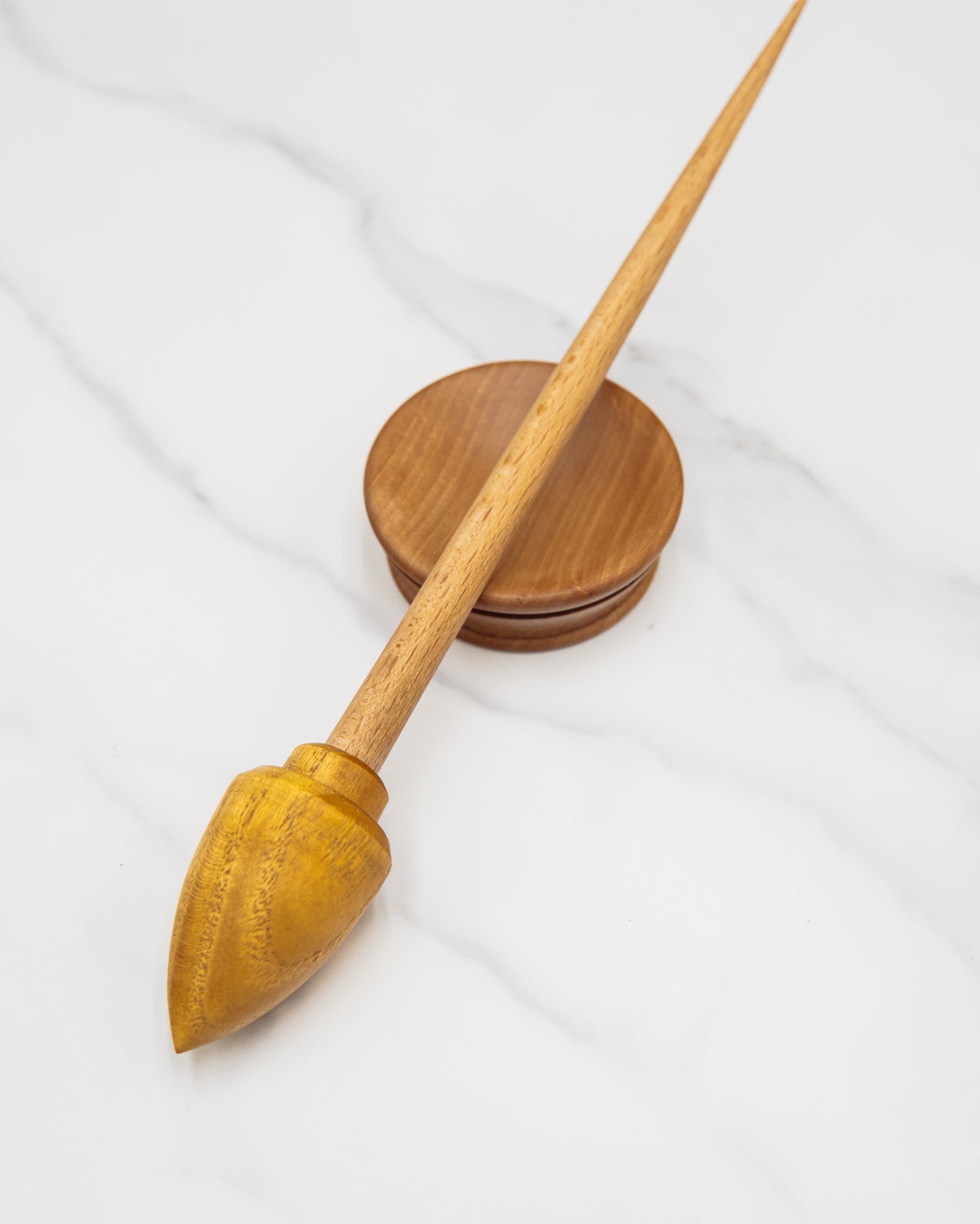 Mulberry and beech support spindle with walnut bowl