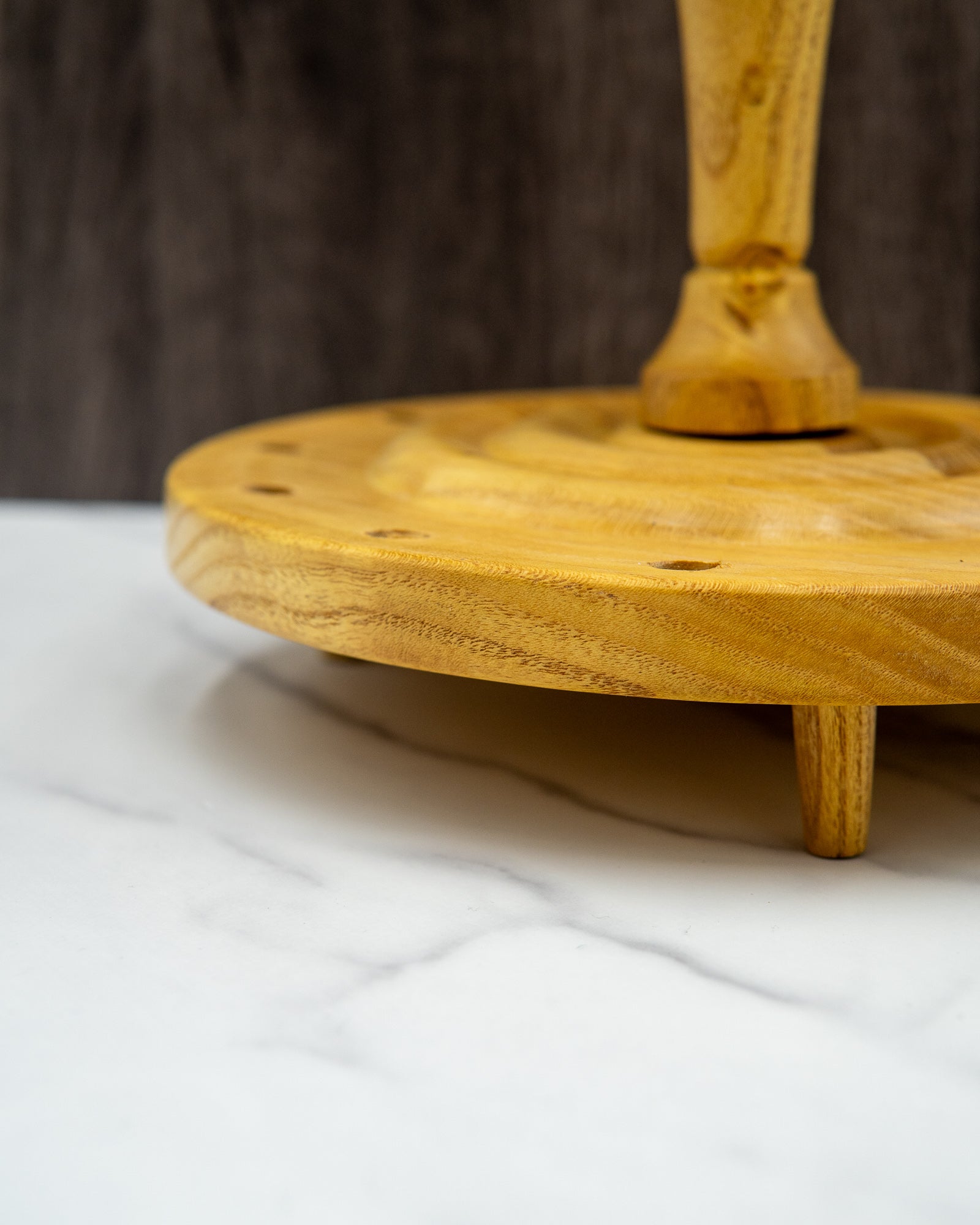 Spindle stand for 12 spindles - Mixed woods in mulberry and walnut