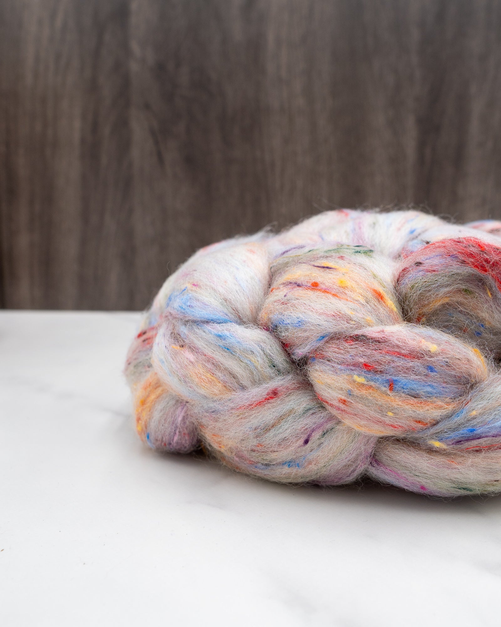 Rainbow Garden - 80/20 South American Wool/Viscose Tweed - Mill-blend combed top