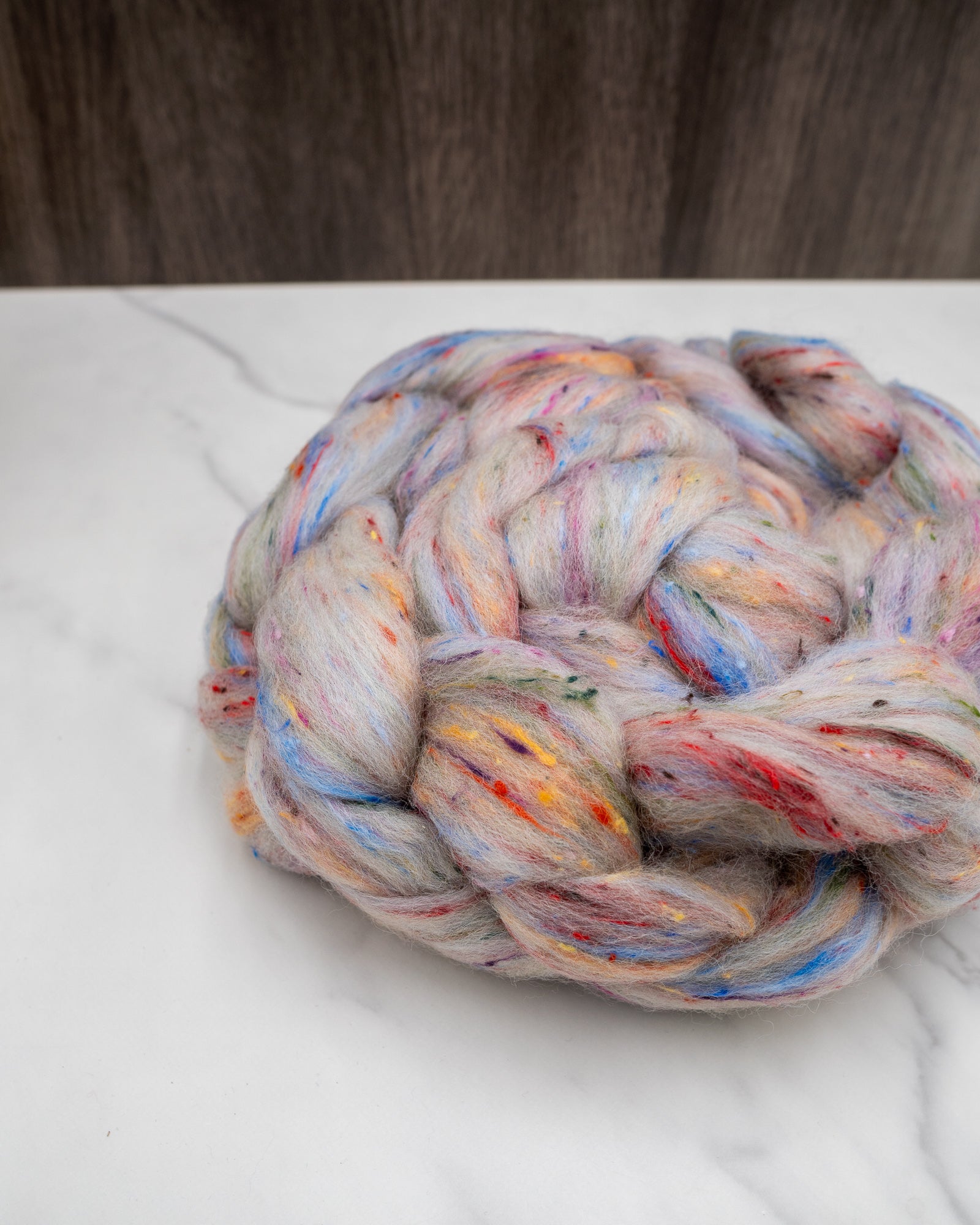 Rainbow Garden - 80/20 South American Wool/Viscose Tweed - Mill-blend combed top