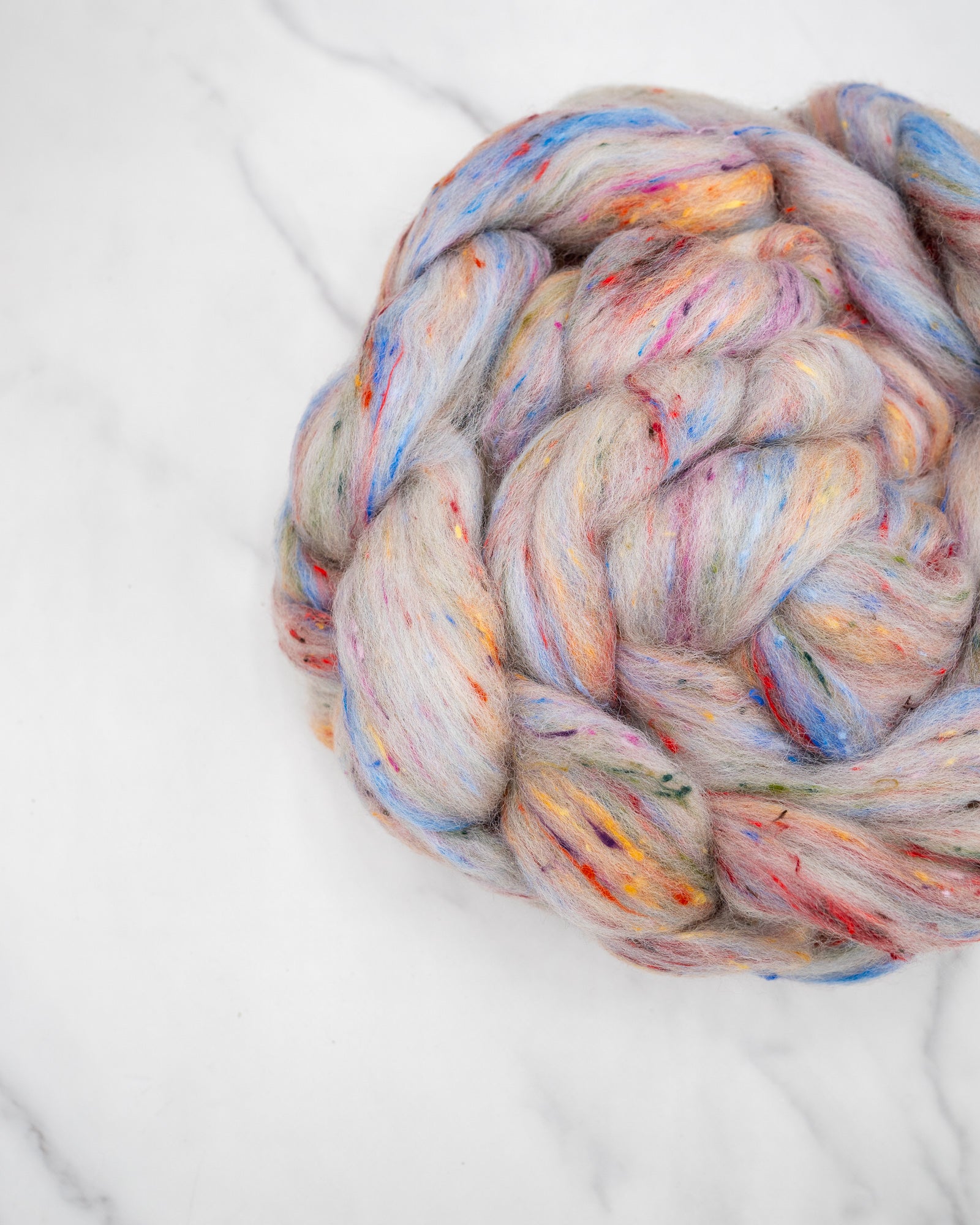 Rainbow Garden - 80/20 South American Wool/Viscose Tweed - Mill-blend combed top