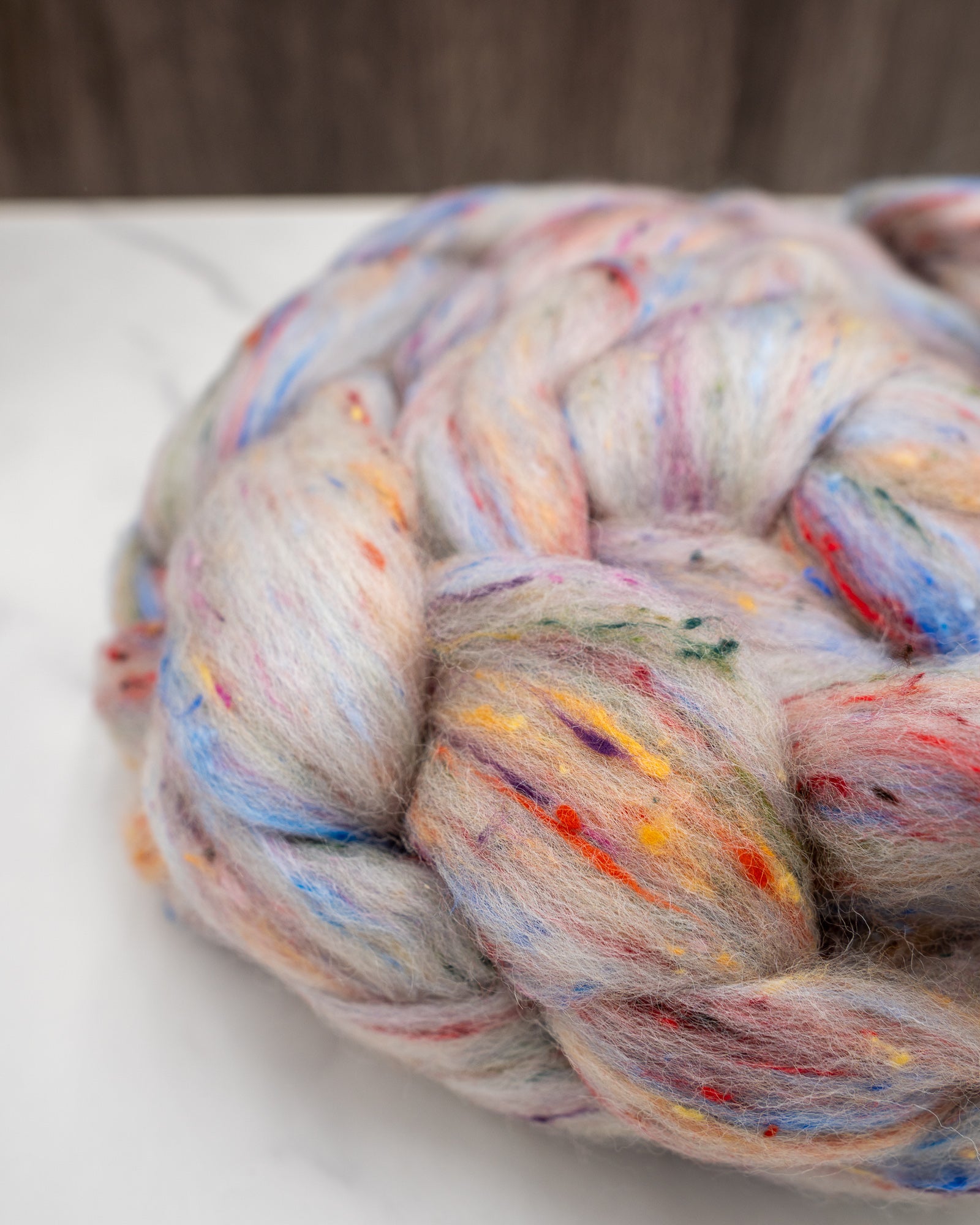 Rainbow Garden - 80/20 South American Wool/Viscose Tweed - Mill-blend combed top