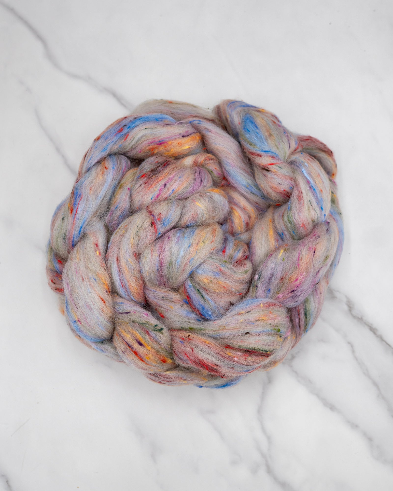 Rainbow Garden - 80/20 South American Wool/Viscose Tweed - Mill-blend combed top