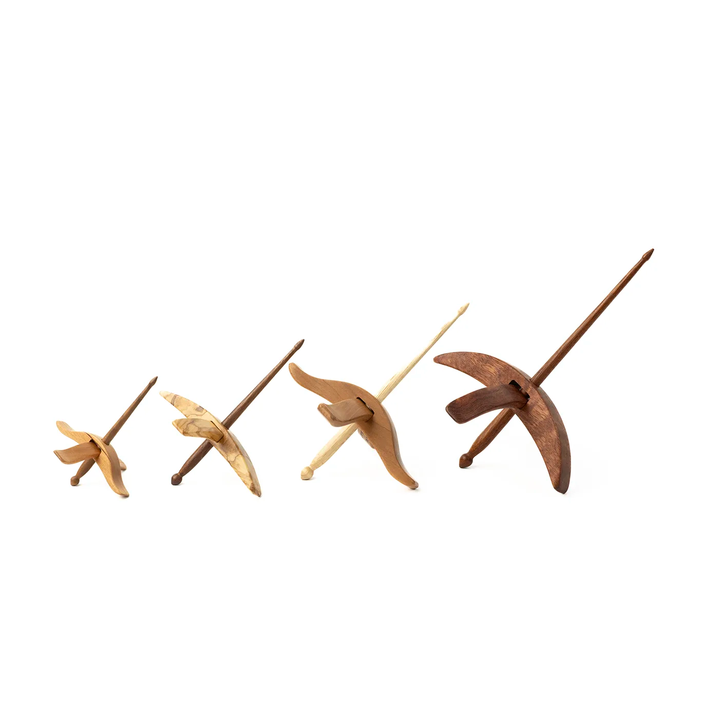 "Aphrodite" style Turkish spindles in olive wood