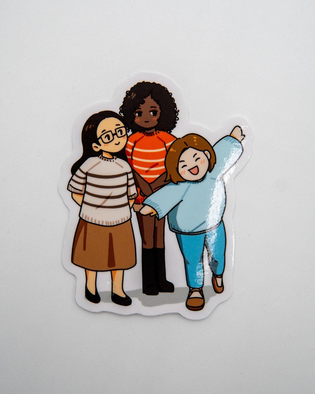 Coloring Book Friends Sticker - Aimee Sher Makes