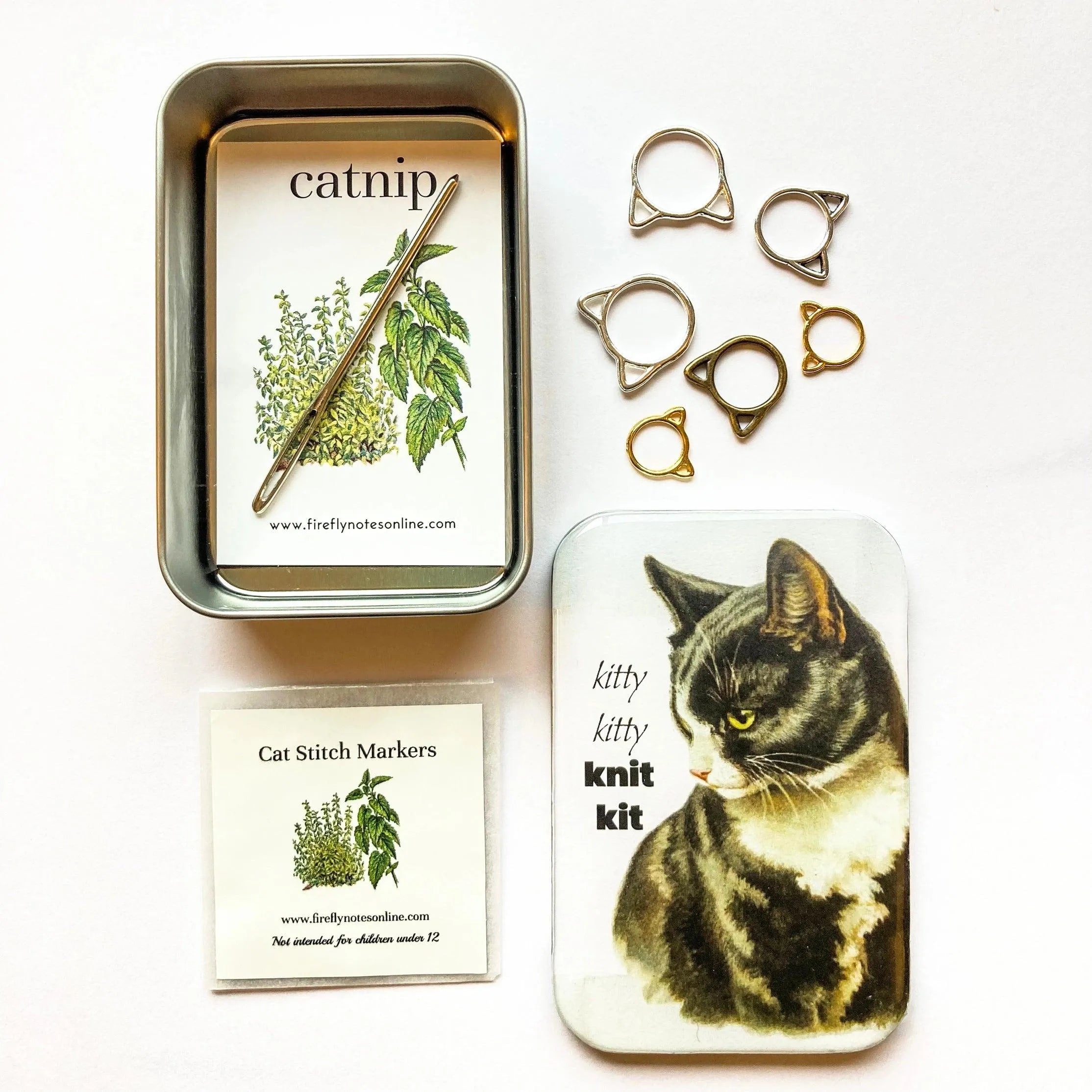 Kitty Kitty Knit Kit (Notions Kit, With Tin) - Aimee Sher Makes