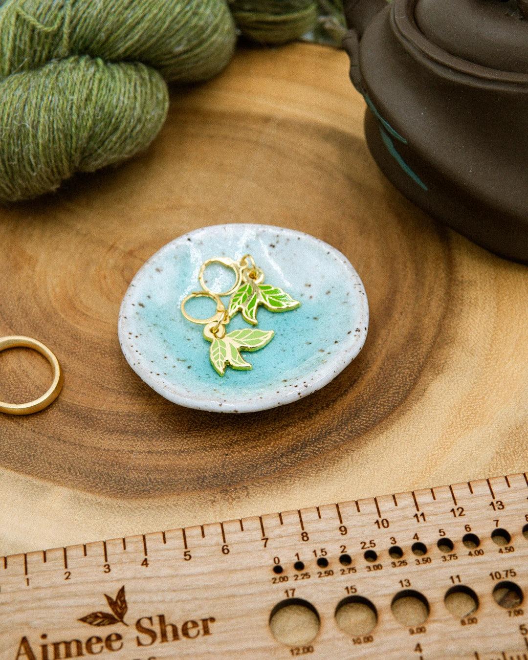 Tea Leaves Stitch Marker - Aimee Sher Makes