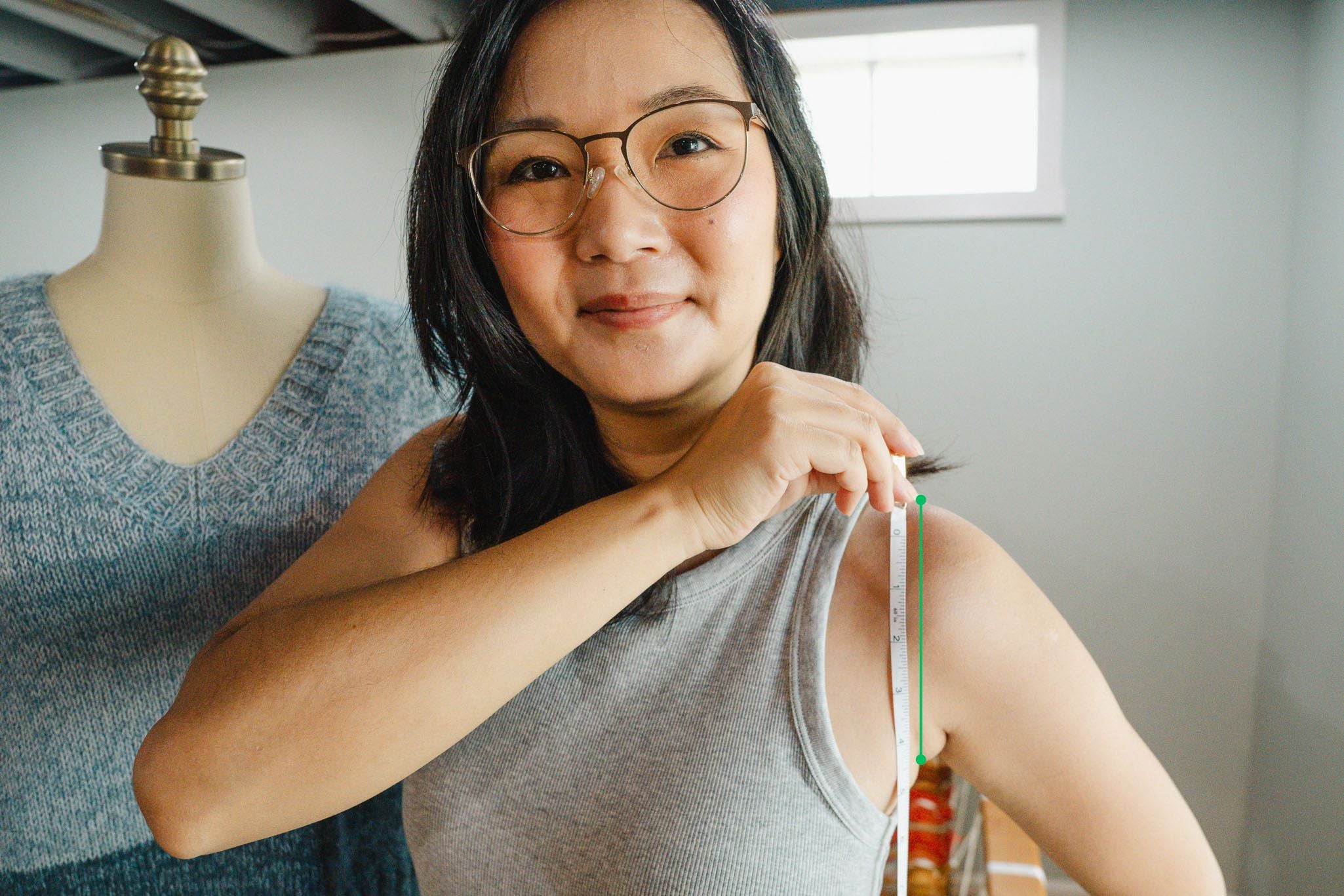 How to measure armhole depth for knitting and sewing