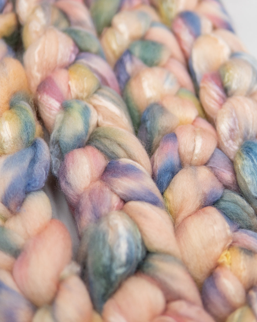 BFL/Tussah Silk Fiber - Hand Dyed Combed Top