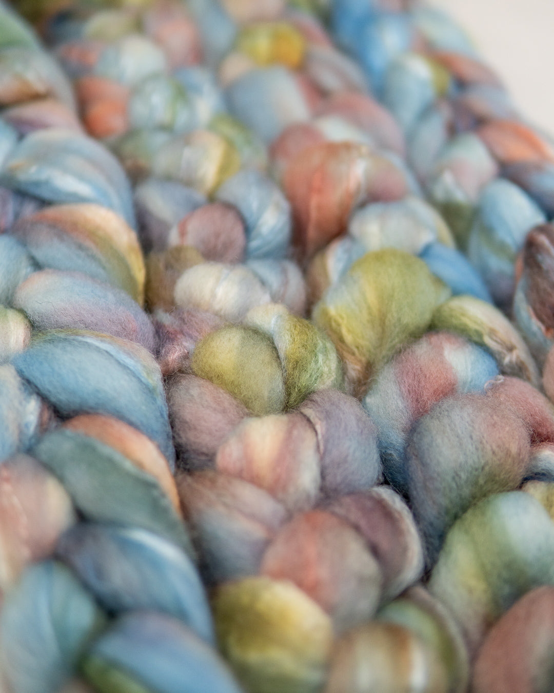 BFL/Tussah Silk Fiber - Hand Dyed Combed Top