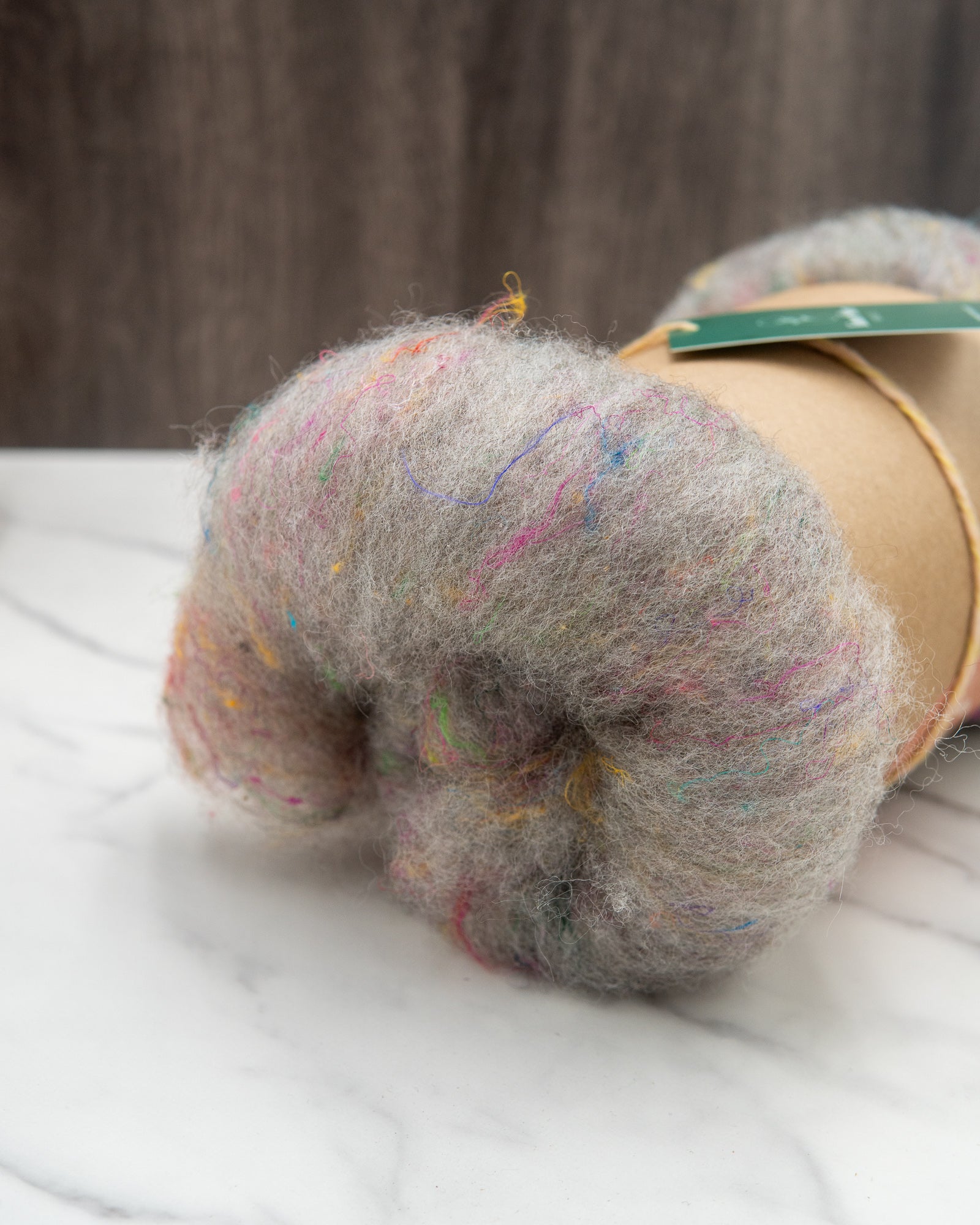 Cora the Corriedale in a batt with 10% Sari, 100g