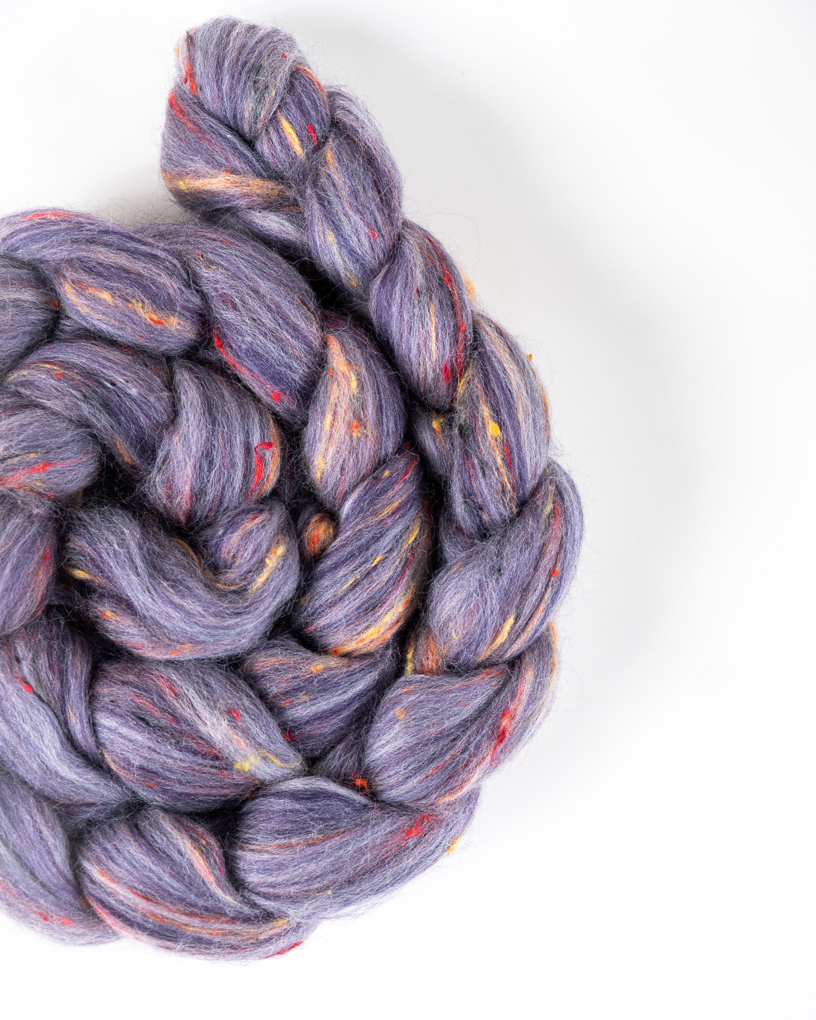 Blackberry Crumble - Polwarth/Viscose Nepp - Mill blend combed top fiber