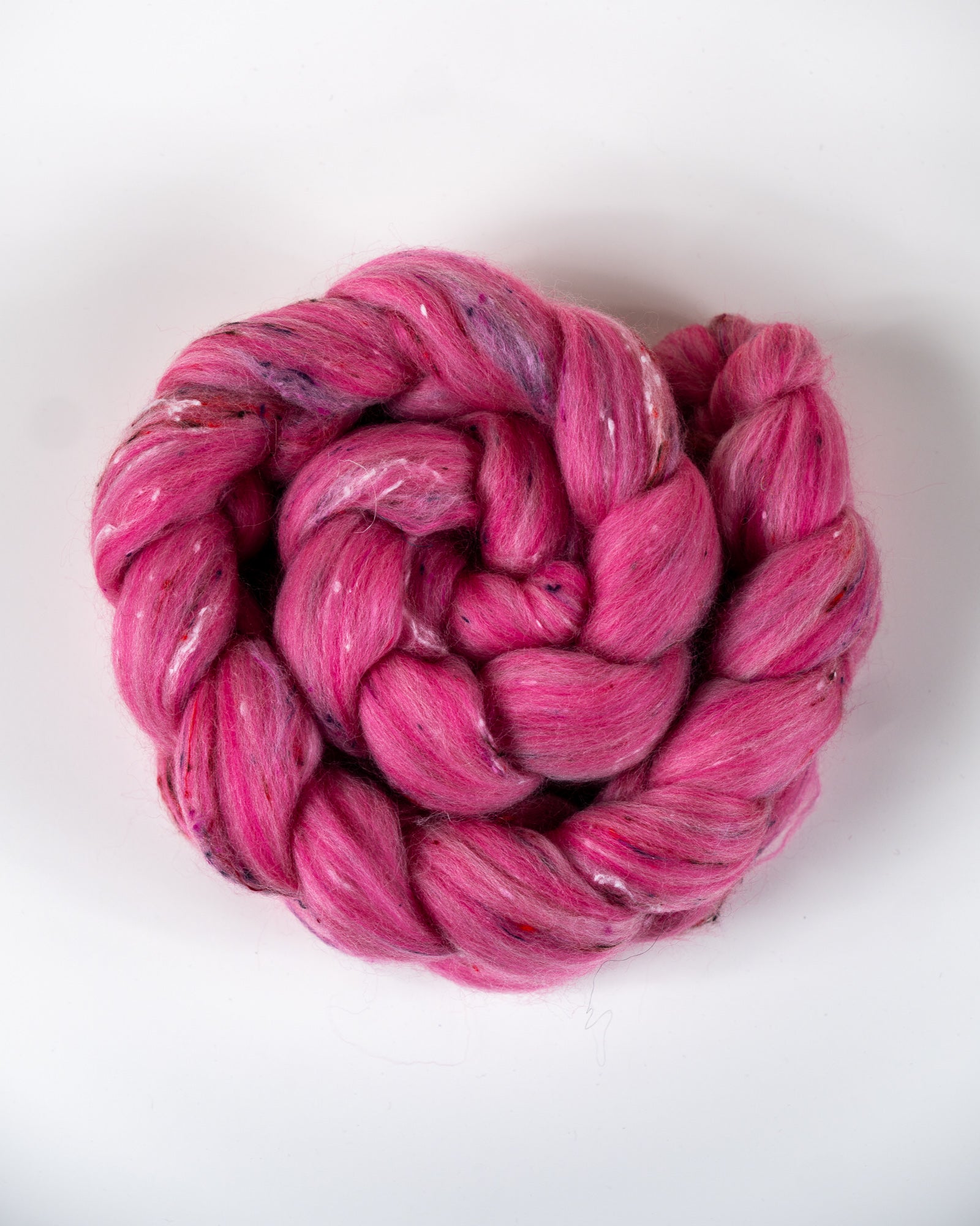 Eton Mess - Polwarth/Viscose Nepp - Mill blend combed top fiber