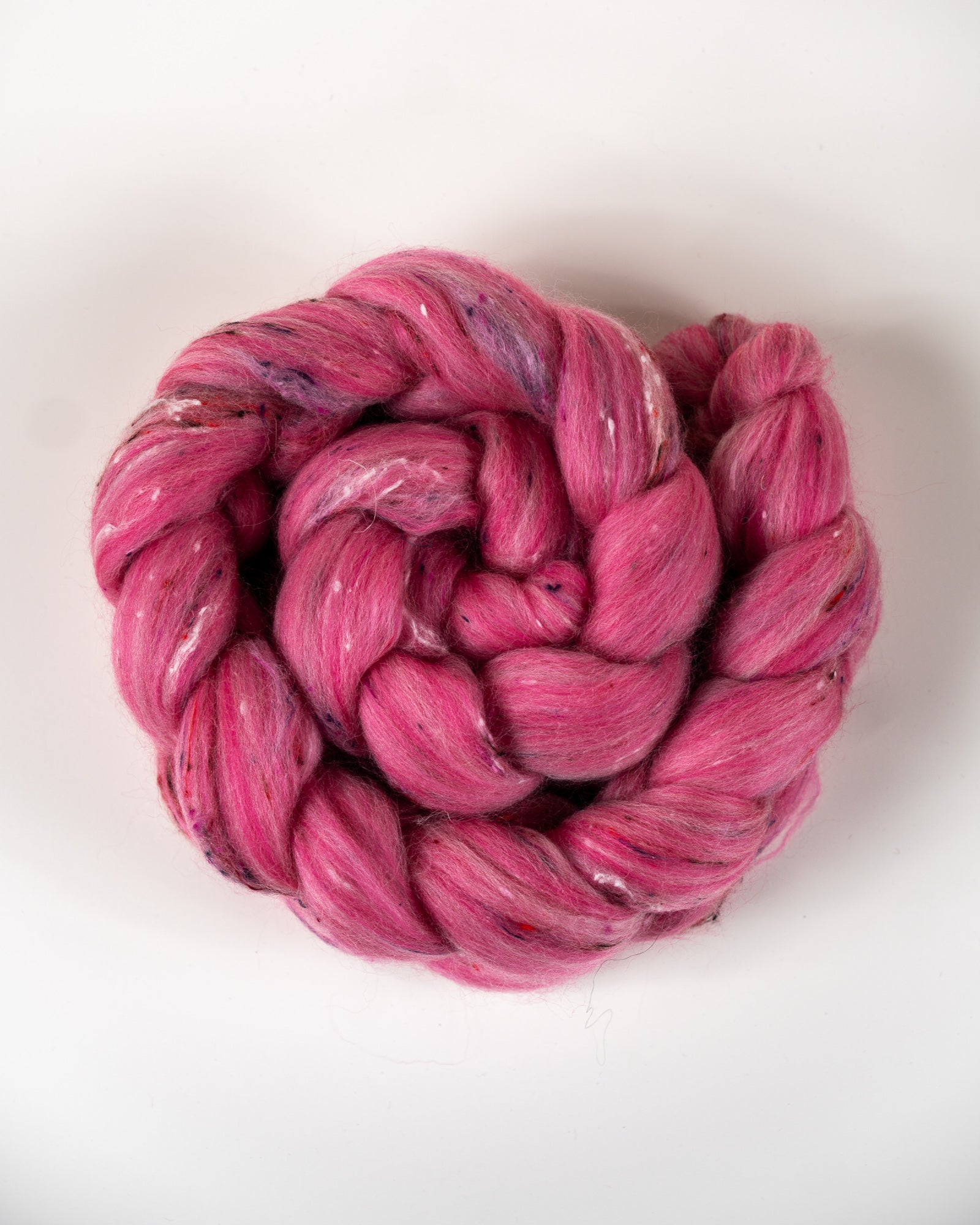 Eton Mess - Polwarth/Viscose Nepp - Mill blend combed top fiber
