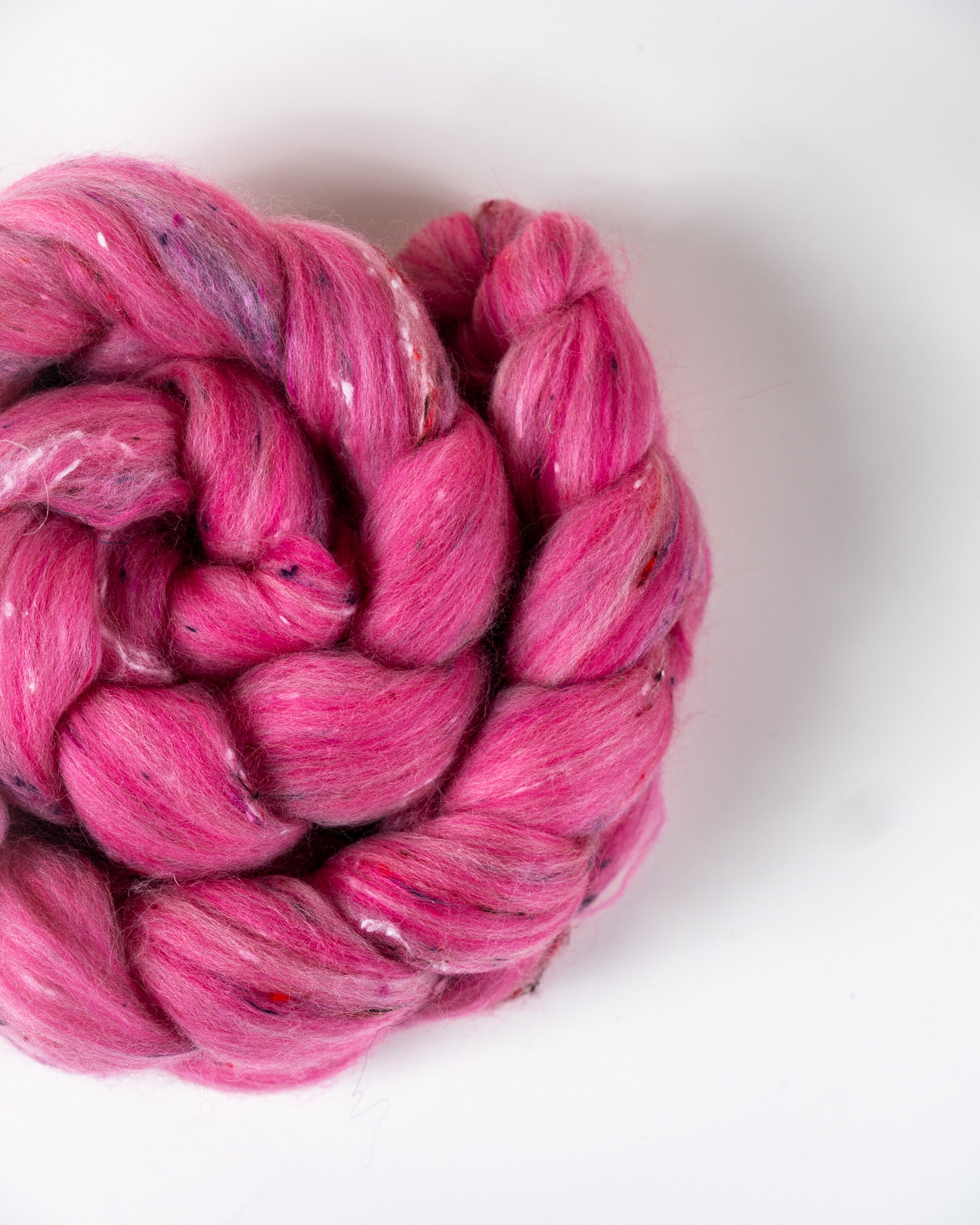 Eton Mess - Polwarth/Viscose Nepp - Mill blend combed top fiber