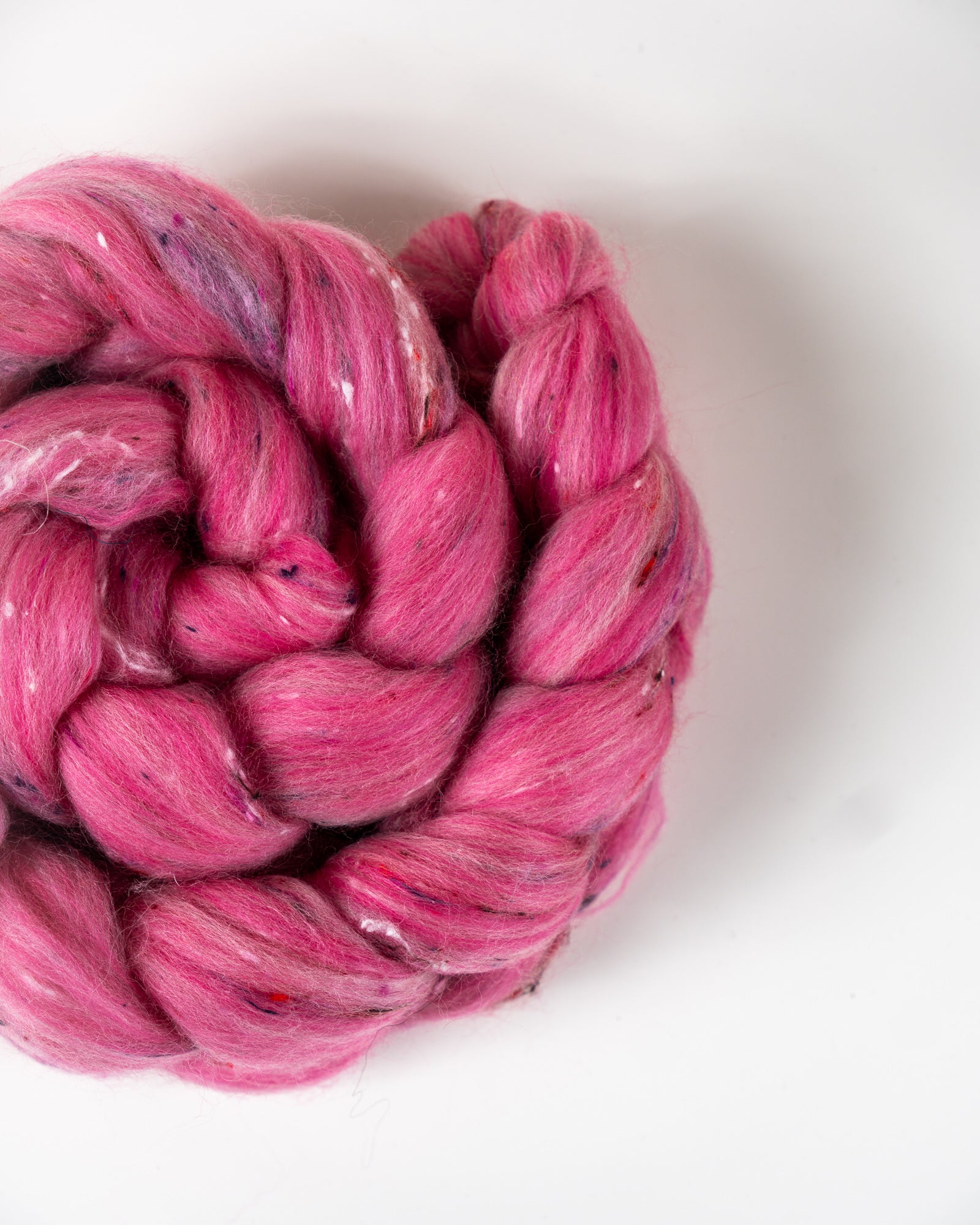 Eton Mess - Polwarth/Viscose Nepp - Mill blend combed top fiber