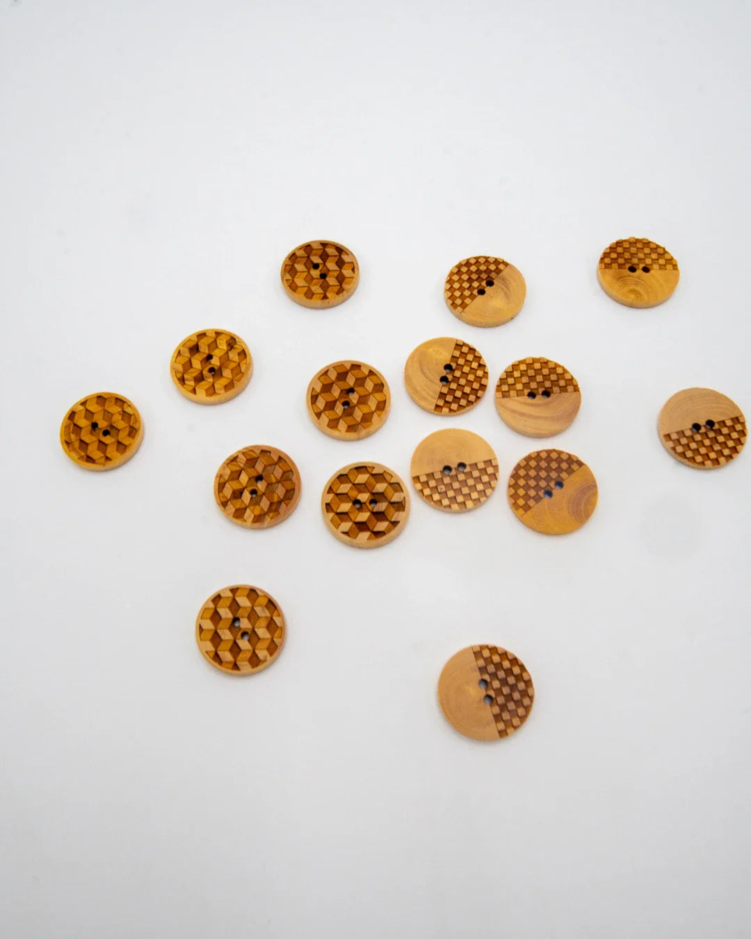 3D Laser Engraved Wood Buttons - 1" / 25mm