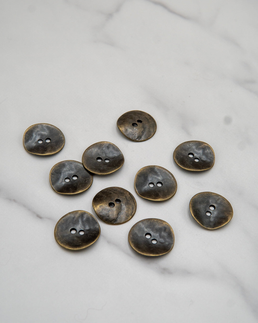 Vintage-style brass metal buttons with uneven surface - 7/8" / 22mm or 1.5" / 38 mm