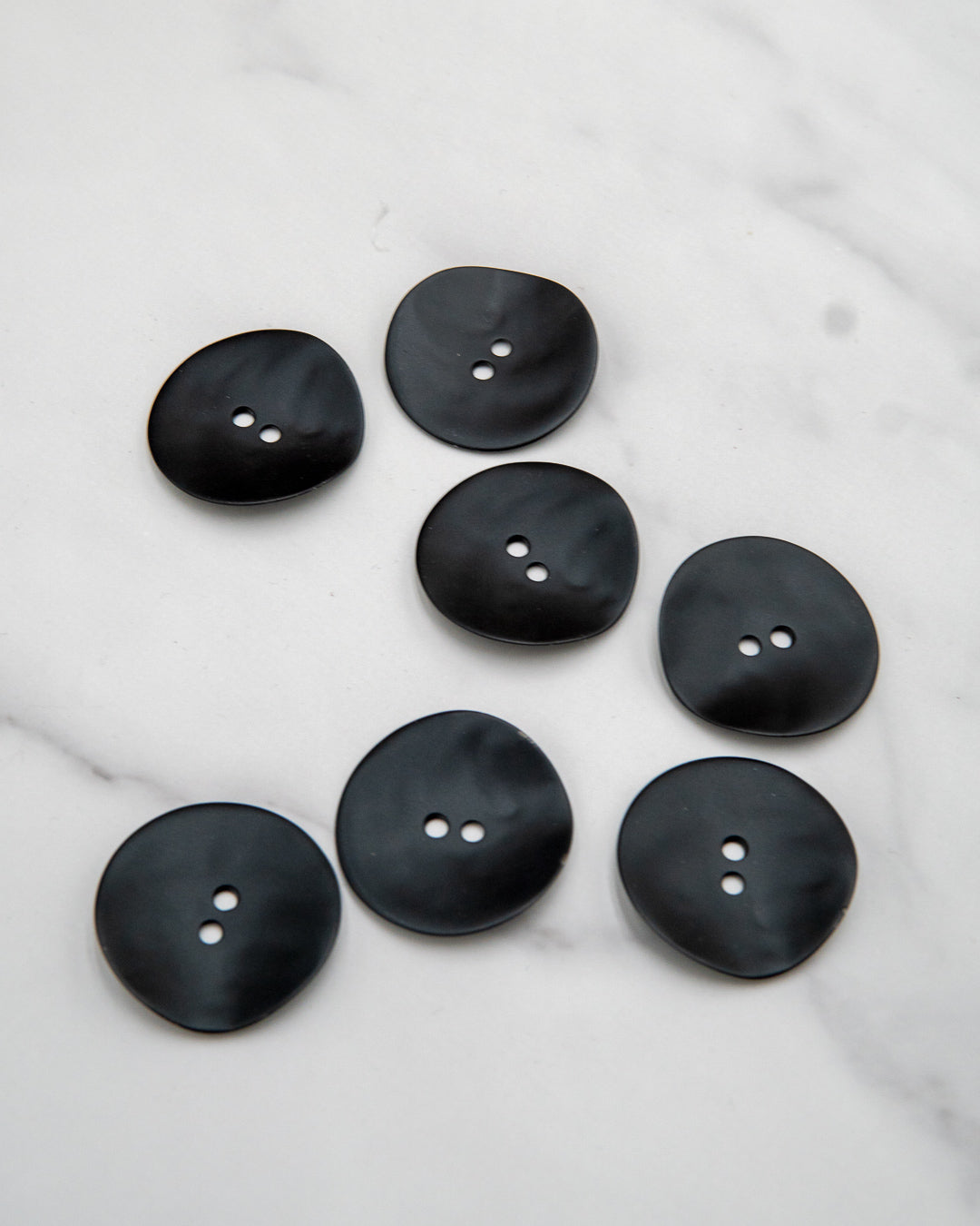 Matte black metal buttons with uneven surface - 7/8" / 22mm or 1.5" / 38 mm