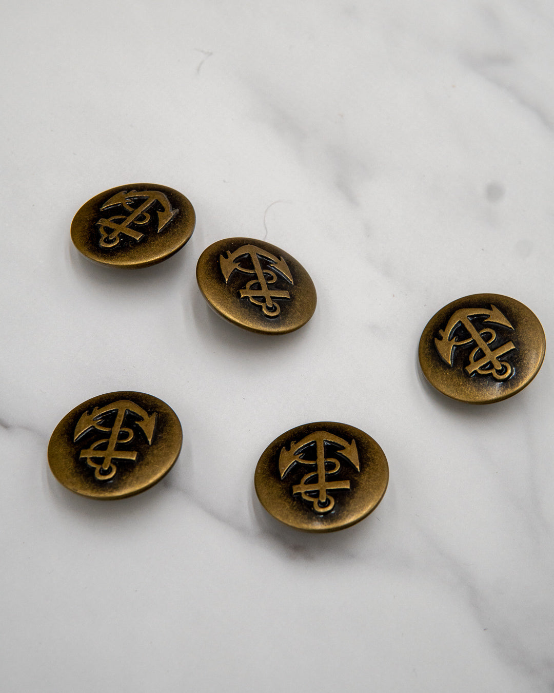 Lightweight bronze color anchor buttons 1.1" / 28 mm