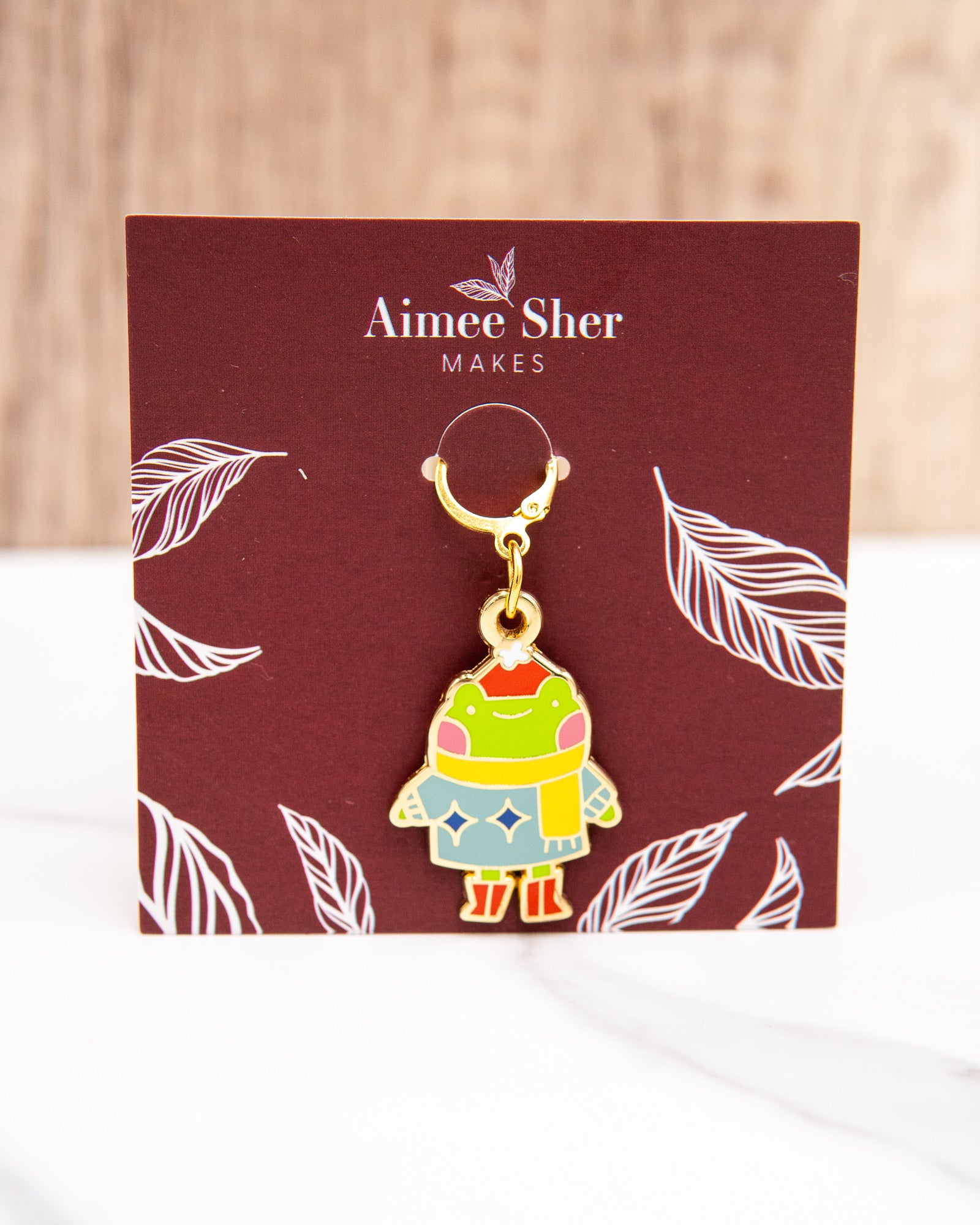 Festive Frog Stitch Marker