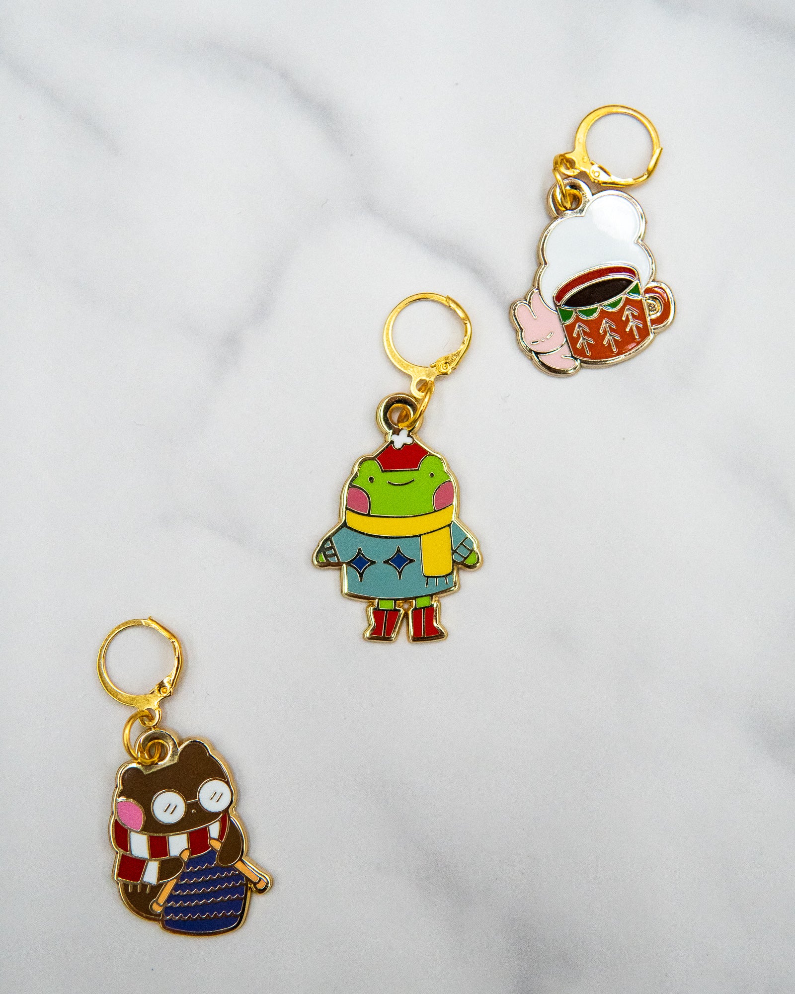 Festive Holiday Critters Removable Stitch Marker Set