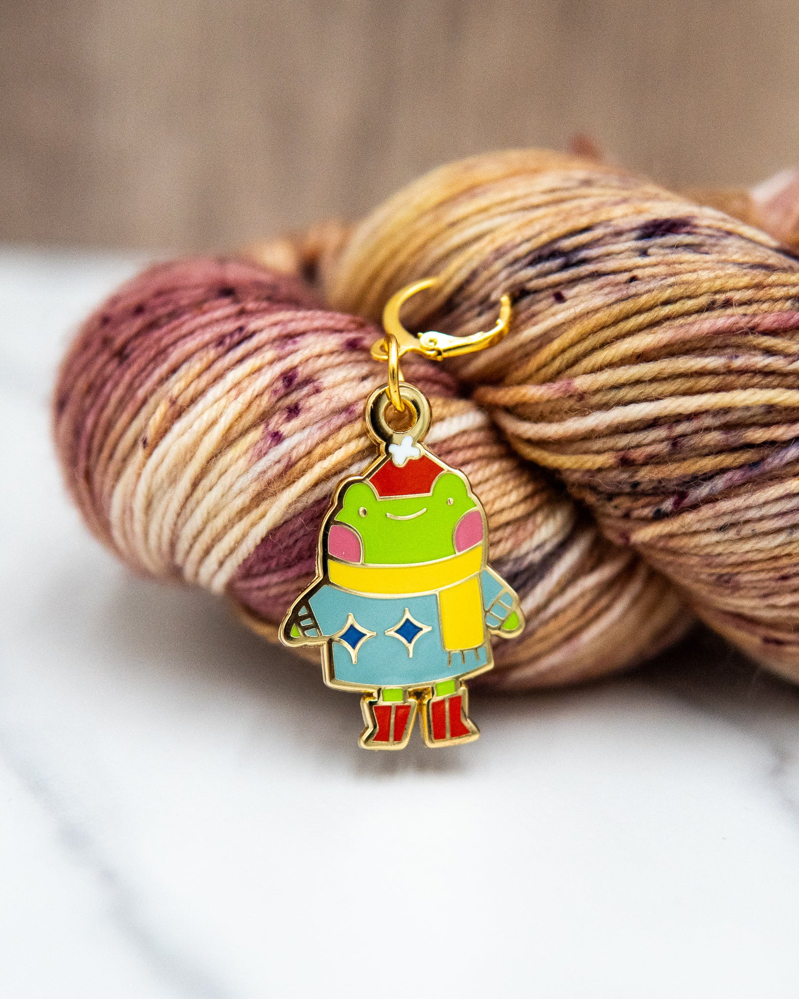 Festive Frog Stitch Marker