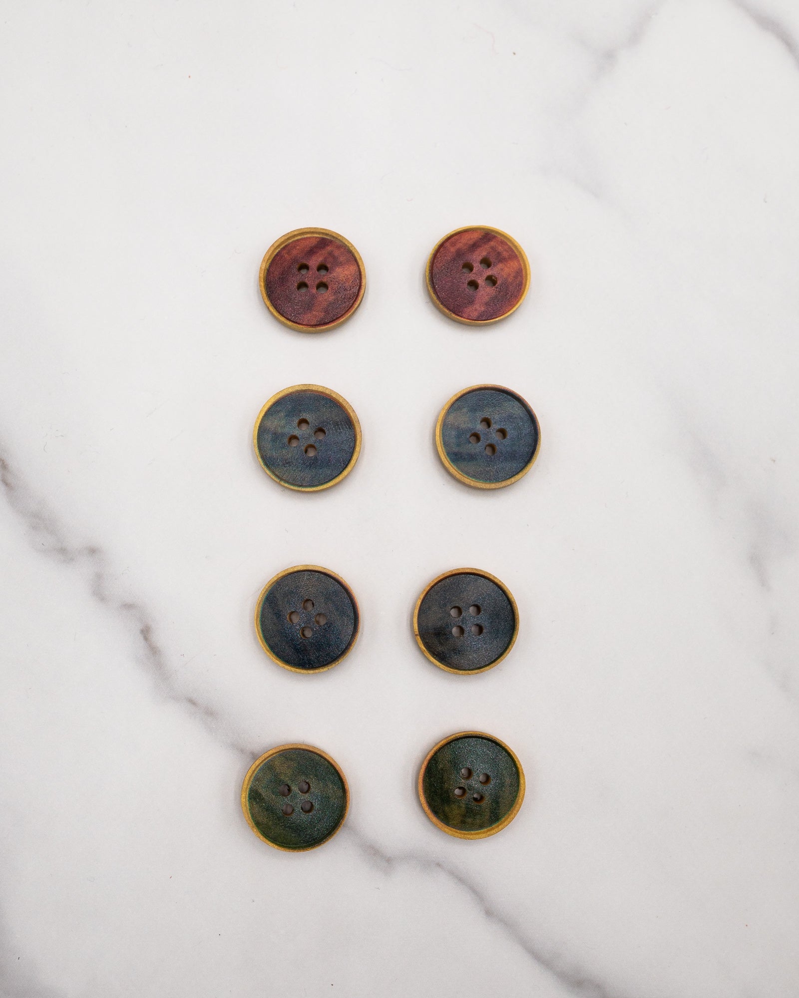 Streaky Wooden Buttons - 0.78" / 20 mm