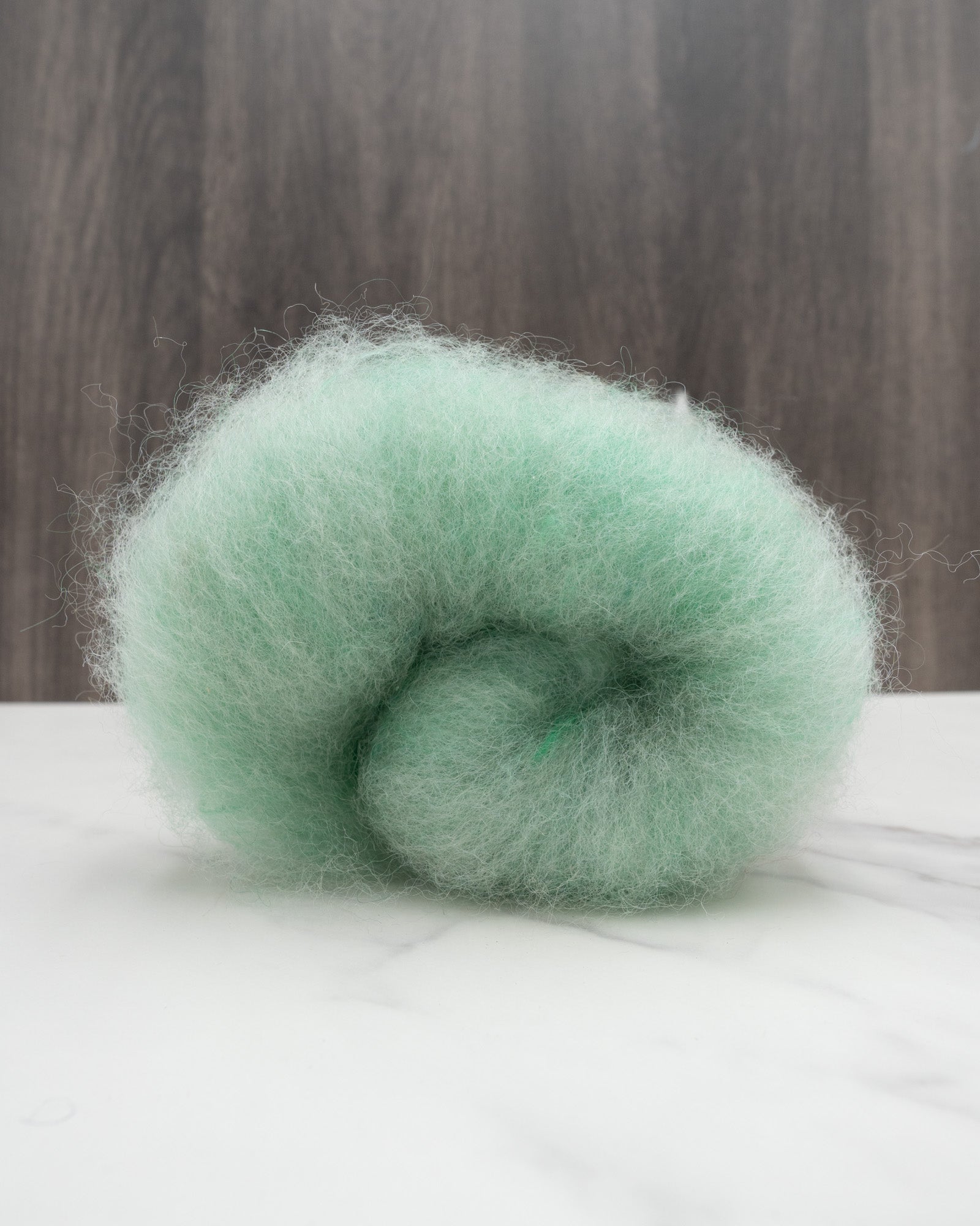 Romney lamb and dyed mohair batt from fleece - woolen prep for hand spinners