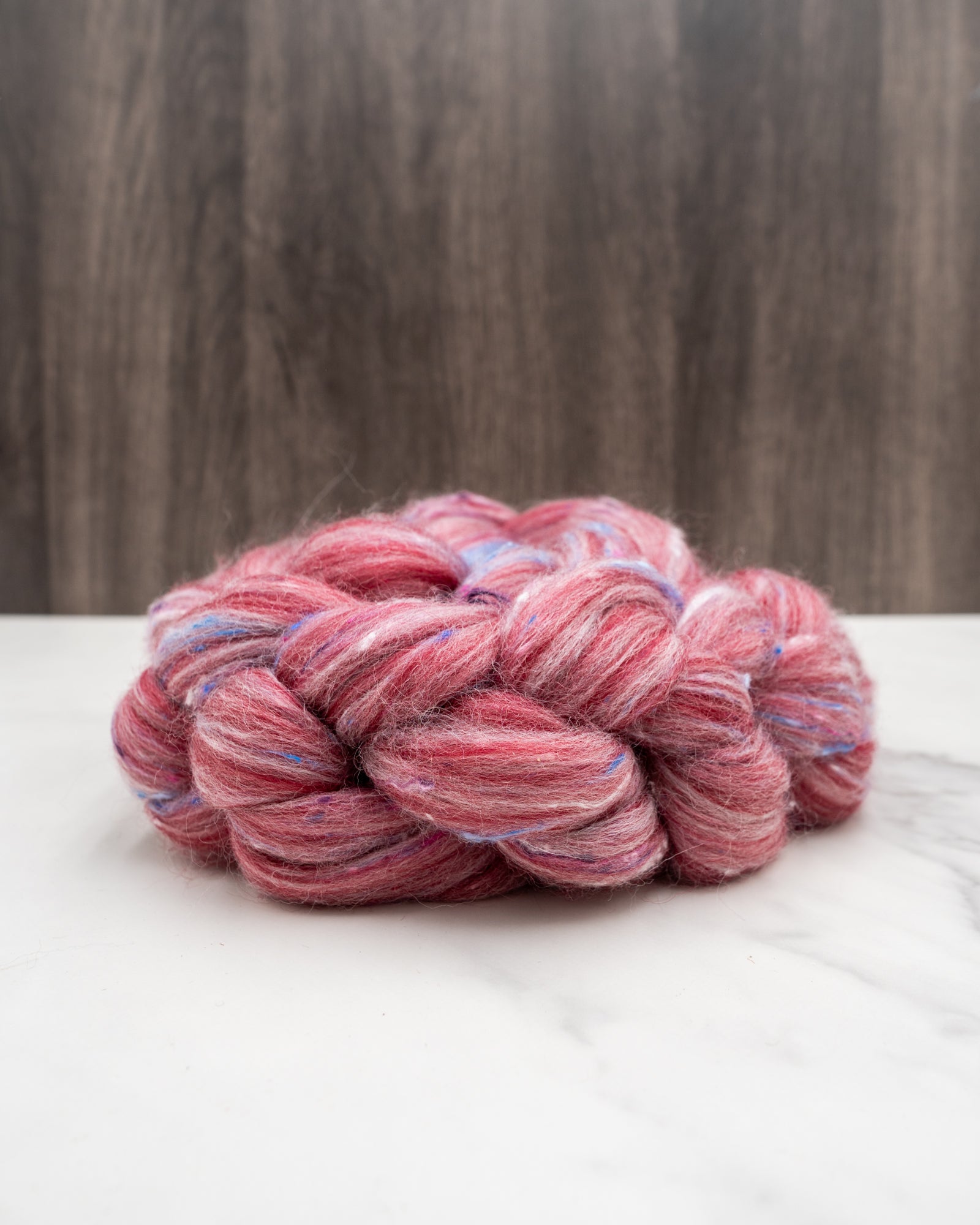 Cranberry Crumble - Polwarth/Viscose Nepp - Mill blend combed top fiber