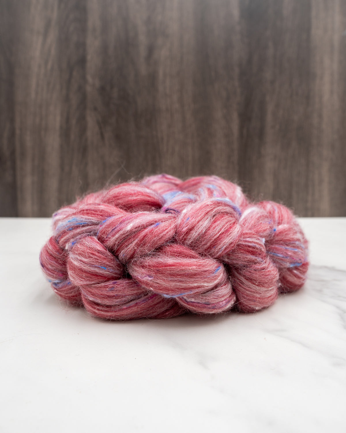 Cranberry Crumble - Polwarth/Viscose Nepp - Mill blend combed top fibe