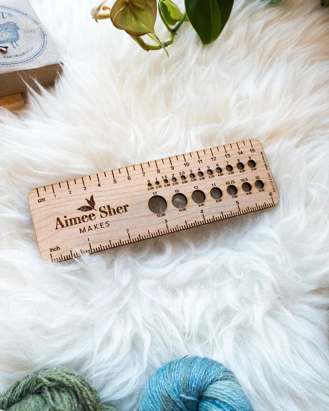 Ruler With Needle Gauge Tool - Knitting Tools by Aimee Sher